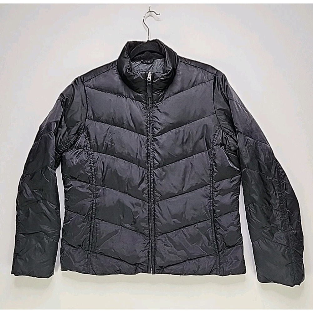 Vtg Eddie Bauer Women's Quilted Goose Down Puffer Full Zip Jacket Size L